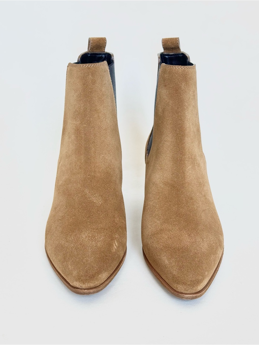 Saint Laurent Wyatt Chelsea Booties in Tan Suede with 2” Heel Stack - Italy - Picture 6 of 13